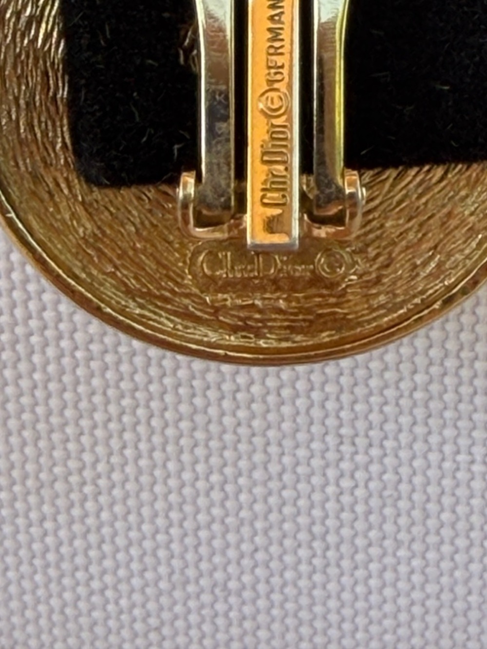 Christian Dior Vintage 1980’s Logo Gold Clip Coin Earrings 1.25” Round Statement - Picture 7 of 13